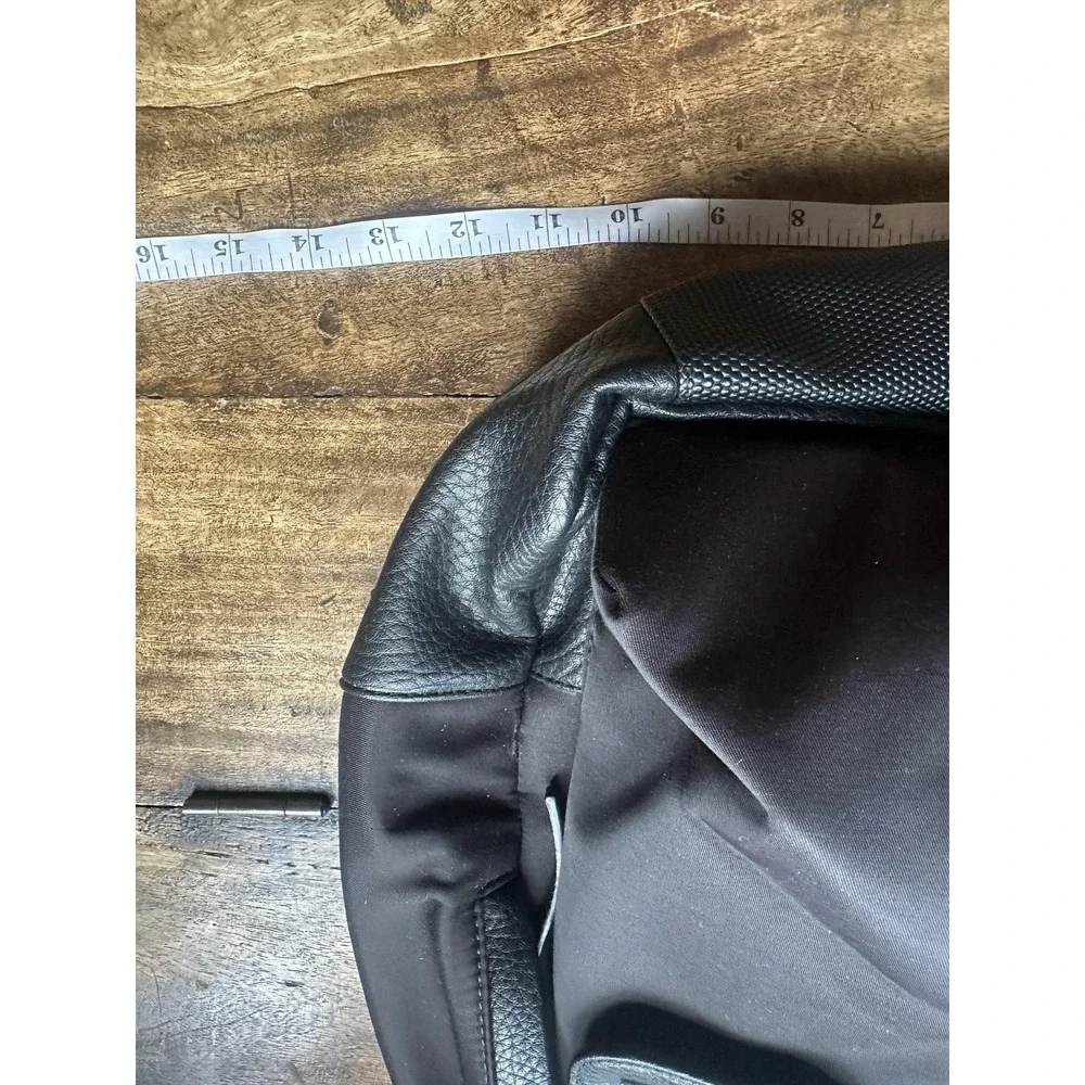Calvin Klein Backpack Unisex Black‎ Faux Leather Nylon Travel Laptop Bag